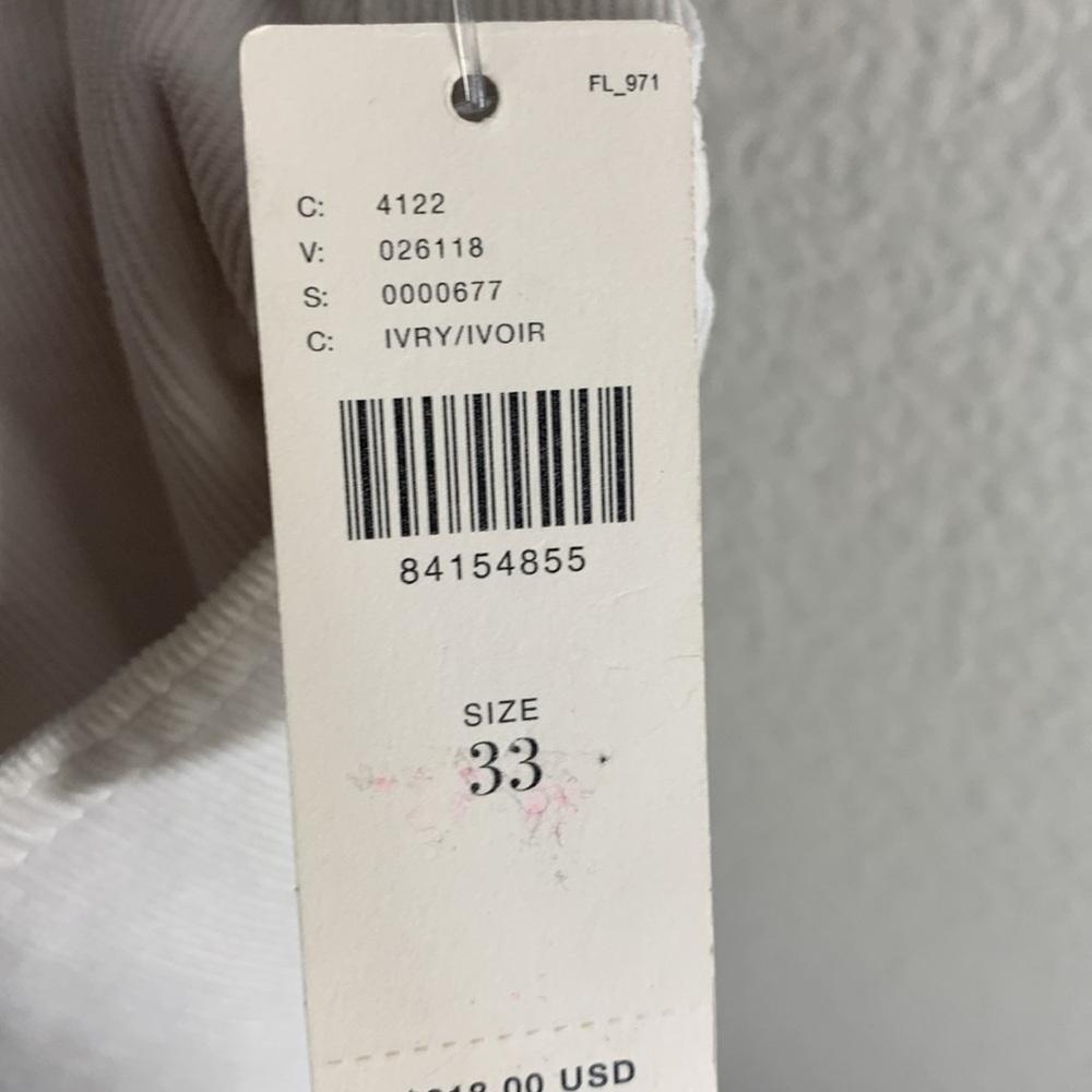 Size 33 MOTHER The Hustler High-Rise Ankle Fray corduroy white Jeans - Picture 10 of 10
